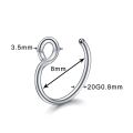 1PC Women Piercing Nose Ring Hoop Septum Non Piercing Clip Rock HipHoop Stainless Steel Magnet Fashion Punk Body Jewelry. 