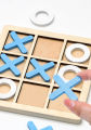 Tic Tac Toe Wooden Board Game-1 Pc Board- Circle & Cross Shape Blocks- X o S Game- Noughts and Crosses Game- Quality Board Game Party Favor Fun Indoor Brain Teaser Children's Puzzle Game. 