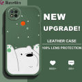 Jizetin for Redmi 9C / Redmi 10A Back Cover Funny Bear Lambskin Texture PU Leather Back For Girls Boys Soft Phone Case. 