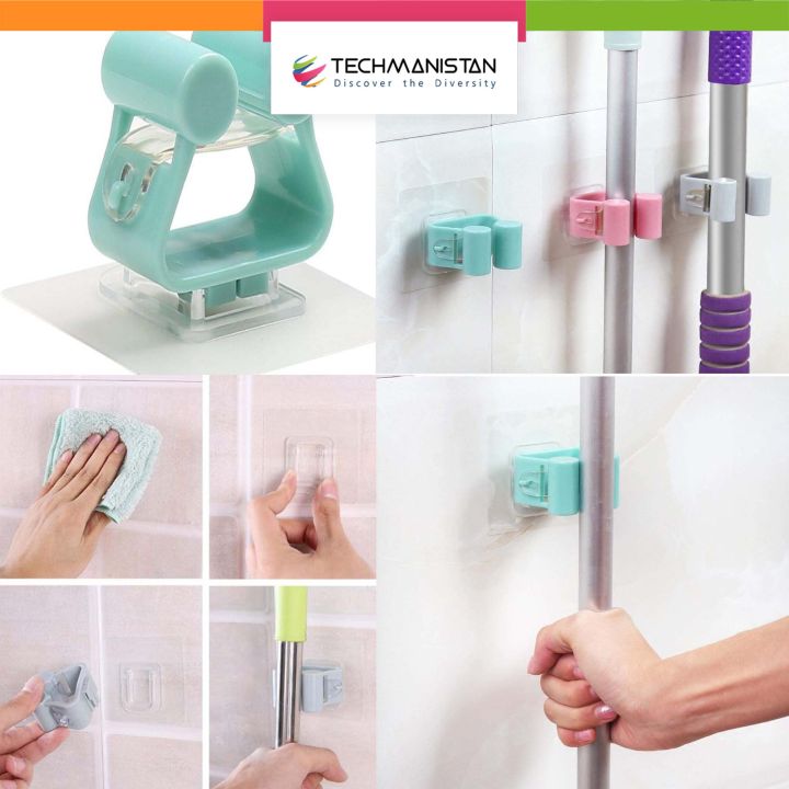 Techmanistan%20Random%20Color%20Self%20Adhesive%20Wall%20Mounted%20Mop%20Holder%20Mop%20Hook%20Broom%20Clamp,%20Bathroom%20Mop%20Holder,%20No%20Trace-Free%20Punching%20Nail-Free%20Mop%20Clip,%20No%20Drilling%20Mop%20and%20Broom%20Holder,%20Brush%20Broom%20Hanger%20-%20Image%206