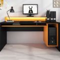 Haq Furniture GAMING DESK IN ORANGE AND BLACK computer table. 