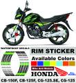 Wheel Stickers for HONDA CB-150-F Rim Reflector Tape Motorcycle Decals Graphics 17". 