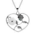 【happy one】Simple Snap Pendant Necklace Rose Flower Necklace Fit Snap Jewelry Choker Women. 