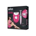 Braun Silk Epil 3 3-420 Epilator Raspberry Pink - Corded Epilator With 2 Extras - Including A Bikini Trimmer. 