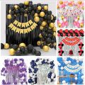Happy Birthday Theme Set: Happy Birthday Banner, 1 Back Curtain, 30 Latex Balloons, - Birthday Accessories for Girls and Boys, Birthday party decoration. 