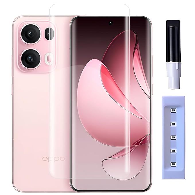 Oppo Reno 13 Pro Temper Glass UV protector Glass  Protector jell Tempered Full Curved Glass For reno 13 pro
