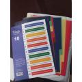 Office file Separators 10, 20, 26 and 31 Plastic Dividers 6 different colors Size: 22.5 x 29.7cm  A4, Multicolor. 