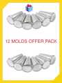 Hania s mould Aluminium Kulfi Mould/Qulfi Maker (Pack of 12)Kulfa Mold steel silver Ice Cream Maker Popsicles. 