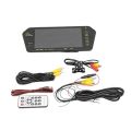 Car 7 Inch Bluetooth Tft Lcd Color Mirror Mp5 Player Video Monitor Display Car Rear View Mirror With Reversing Camera. 