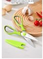 Kitchen Scissor With Cover Tailor Paper Cuttings orange handle office scissors household stainless steel multi-function scissor Use with Nut Cracker. 
