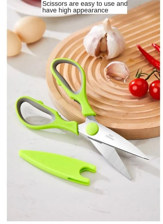 Kitchen%20Scissor%20With%20Cover%20Tailor%20Paper%20Cuttings%20orange%20handle%20office%20scissors%20household%20stainless%20steel%20multi-function%20scissor%20Use%20with%20Nut%20Cracker%20-%20Image%202