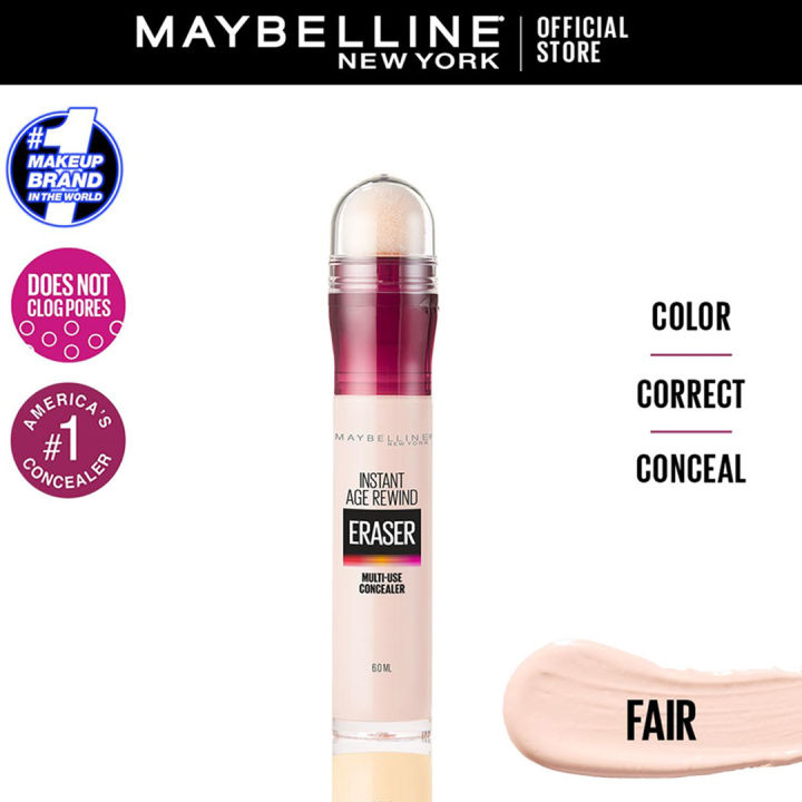 Maybelline Instant Eraser 12HR Multi-use 2-in-1 Concealer & Treatment, Full Coverage - 144 Caramel