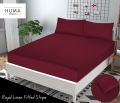Huma - Royal Linen Fitted Micro Cotton King size bedsheets with 2 Pillows. 