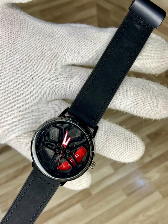 Black%20Racing%20Wheel%20Watch%20Stylish%20Sports%20Wheel%20Watch%20Men%E2%80%99s%20leather%20strap%20Watch%20Green%20Accent%20Dial%20Watch%20Butterfly%20Lock%20Watch%20Men%20Luxury%20Racing%20Design%20Watch%20Trendy%20Car%20Rim%20Watch%20Modern%20Analog%20Wrist%20Watch%20High%20Quality%20Metal%20Watch%20Unique%20Spinning%20Dial%20Watch%20-%20Image%202