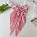 Bow Ribbon Hairpin Headwear Simple Elegant Satin Spring Clip Fixed Hair Clip Retro Party Headdress Red Hair Accessories Nicle. 