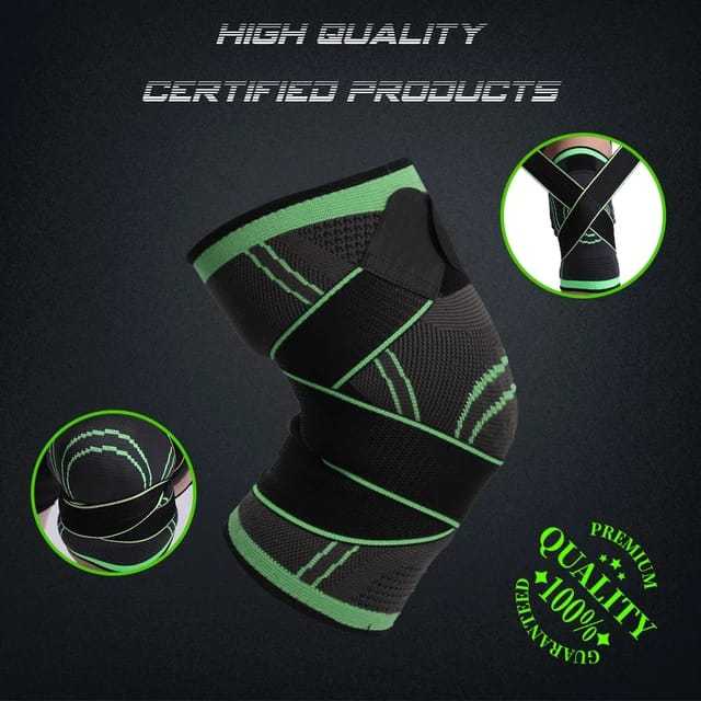 1 Piece imported Knee Support , Sport Elastic Nylon Knee Brace with Strap Compression for Joint Pain Woman Men, Adjustable Knee Sleeves for Knee Pain Relief