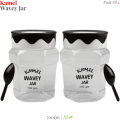 Premium Wave Design Spice Jars - 2-Pack with Screw Caps - 700gm for Containers Seasonings, Herbs, BBQ, and Spices. 