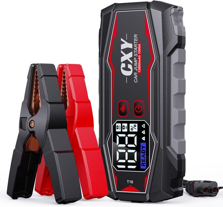 Jump Starter Power Pack, Fast Charging 12V Car Jump Starter, Car Battery Booster, Portable Power Bank Charger with Digital LED Screen for Up To 6L Gas or 3L Diesel Engines