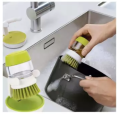 Dish Brush with Washing Up Liquid Soap Dispenser. 