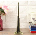 Burj Khalifa Metal Tower Model For Home & Office Decoration - Antique Golden Statue Sculpture (12cm) Collectible Monument Decorative Showpiece. 