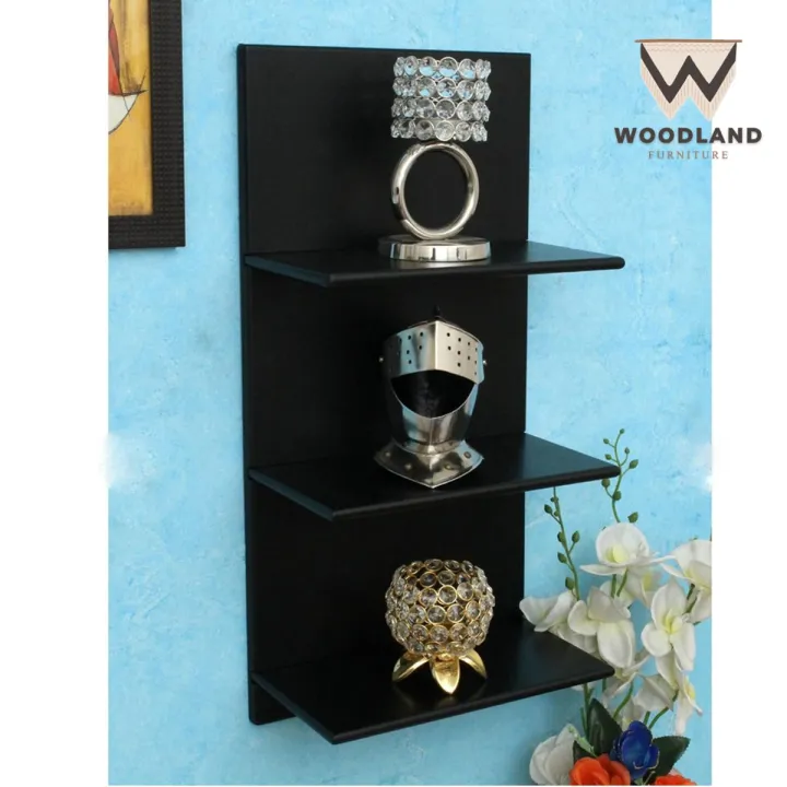 WOODLAND%20FURNITURE%20Wall%20Mounted%20Wooden%20Shelves%20Floating%20Shelves%20Storage%20Racks%203%20Tier%20wall%20decoration%20shelf%20-%20Image%202