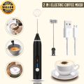 USB Rechargeable Milk Frother 2 in 1 Electric Coffee Beater Handheld Mixer Mini Egg Whisk Portable 3 Speed Foam Maker for Latte Cappuccino Cream Drink Mixer Kitchen Gadget Lightweight Easy Clean. 