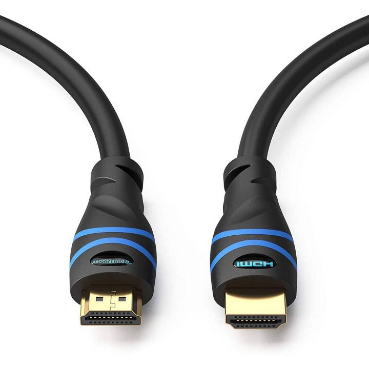BlueRigger In-Wall High Speed HDMI Cable, 25 Feet (7.5 M) CL3 Rated, Supports 4K, Ultra HD, 3D, 1080p, Connect Blu-Ray Player, Apple TV, Xbox One, PS4, Roku, and laptops with HDMI UHDtv , projectors, A/V Receiver,etc. Ethernet and Audio Return Latest Stnd