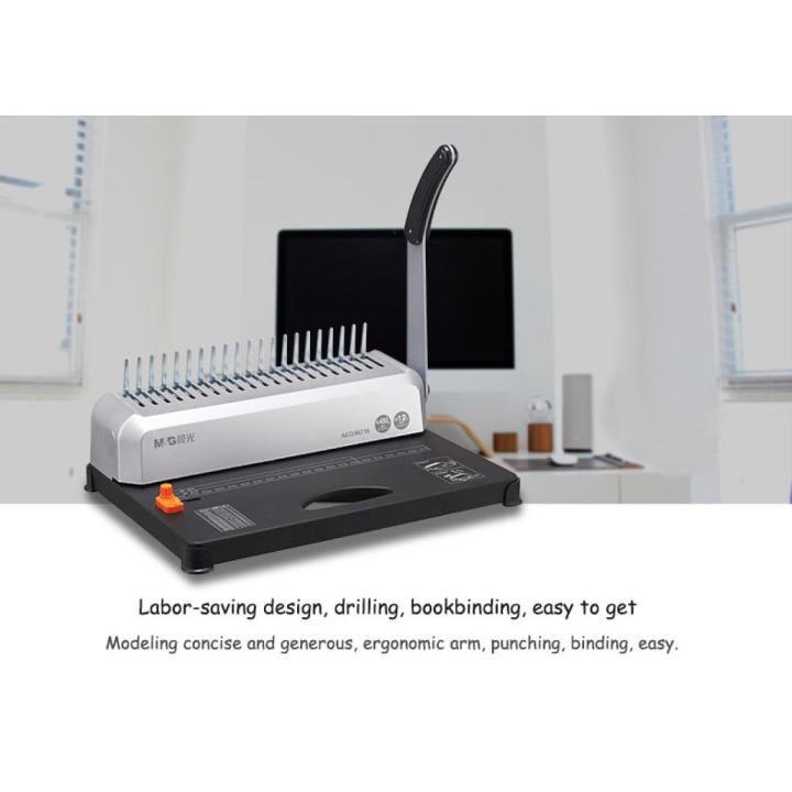 Steel Base 21 Hole Comb Binding Labor Saving Book Binding Machine