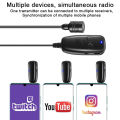 Wireless Microphone Lavalier Lapel Microphone Interview Microphone for iPhone Android Phone iPad DSLR PC Laptop Youtube Live. 