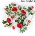 5 Fet Fashion Home Decor Green Leaves Colorful Artificial Rose Hanging Garland Silk Flowers. 