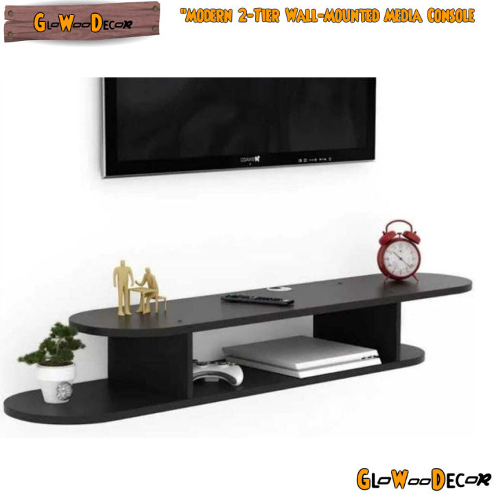 2-Tier%20Wall-Mounted%20Media%20Console,TV%20CONSOL%20ROUND%20BLACK,ROUNDED%20FLOATING%20TV%20SHELF%20ENTERTAINMENT%20CENTER%20WALL%20MEDIA%20CONSOL,,LED%20Console,wall%20shelf%20,%20tv%20consol%20,%20decore,%20furniture,Space-Saving%20Media%20Console%20,Contemporary%20TV%20Console,GLOWOODECOR,Sleek%20Wall-Mo%20-%20Image%202