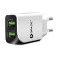 Space Dual USB Port Wall Charger - WC110. 