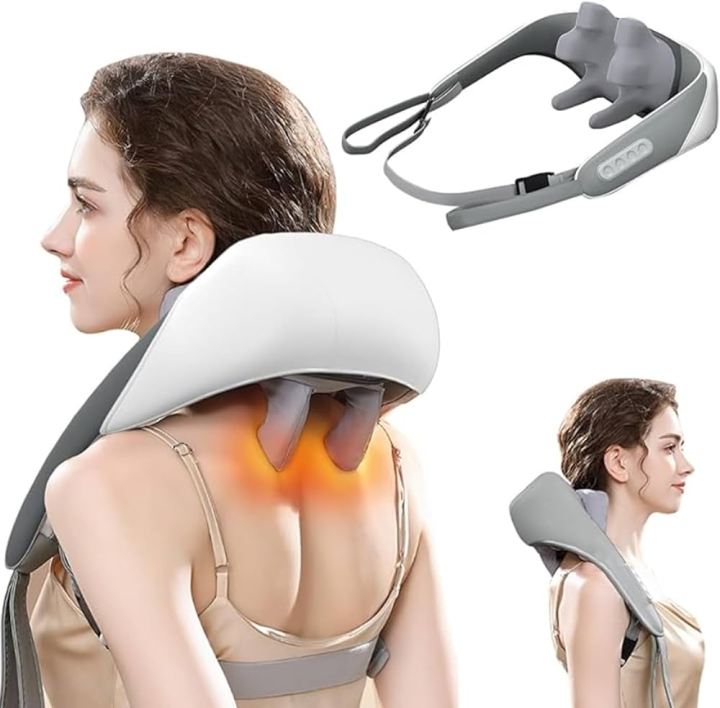 Neck and Shoulder Massager with Heat Portable Massage Pillow Shiatsu Back Shoulder and Neck Massager with Heat 5D Kneading Neck Massager for Pain Relief Deep Tissue Daraz.pk