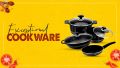 SONEX Deluxe Die Cast 15 Pieces Cookware Set – Heavy Duty Aluminum | Premium PTF Non Stick Coating – Black | Durable Non Stick Cookware Set for Gas Stove | Long-Lasting & Easy to Clean. 