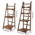 4 Tier Wooden Ladder Folding Book Shelf Stand Plant Flower Display Shelving Rack. 