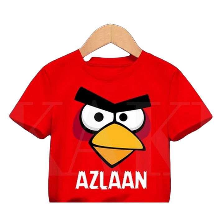 "Customized" Angry Bird T-Shirt for Kids Boys Girls