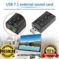 External USB Sound Card and Audio Adapter USB 2.0 Virtual 7.1 Channel Stereo 3.5mm Headphone Audio Adapter Microphone Sound Card and audio enhancer for Gamers. 