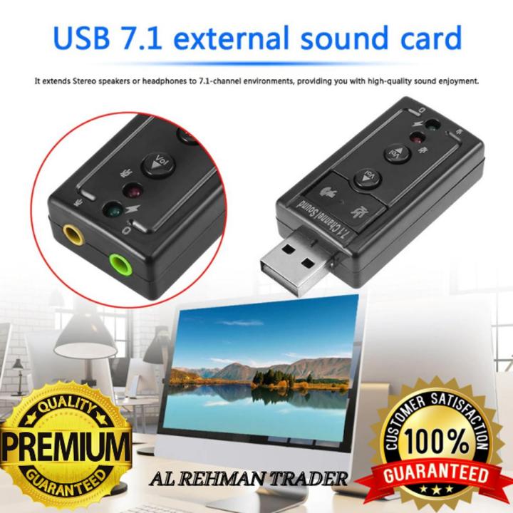 External USB Sound Card and Audio Adapter USB 2.0 Virtual 7.1 Channel Stereo 3.5mm Headphone Audio Adapter Microphone Sound Card and audio enhancer for Gamers