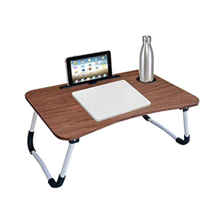 Foldable E Laptop Stand, Floor table,Laptop table,Study table, Drawing desk, Bed Tray Table Foldable Table Notebook Stand Reading Holder Breakfast Serving Bed Tray with Tablet Slots for Bed/Couch