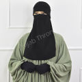 Hijab Throne Eye Flap Niqab and Maxi Hijab Set Lightweight, Breathable, Comfortable for All Seasons, Adjustable Eye Flap, High-Quality Fabric, 137cm x 137cm Size. 
