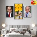 Gift City Presents Nawaz Sharif and Shahbaz Sharif Wall Frame / Wall Clock for Office and Home Decor. 