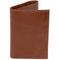 Genuine Leather 3 Fold Brown Wallet For Unisex. 