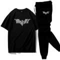 Black Summer Printed Tracksuit For Men & Boys - Soft & Comfortable Fabric T Shirt & Trouser Printed Tracksuit. 