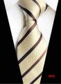 【ALLGOOD】Fashion Mens Striped Tie Classic 8cm Width Polyester Silk Gentleman Formal Necktie For Wedding Business Tie. 
