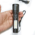 High Quality  Metal body USB Rechargeable LED Flashlights X-Balong BL-603-TG Zoomable Multifunction Led Zoom High Lumens over 500 meter range for Emergencies, Outdoor & Type C Cable. 