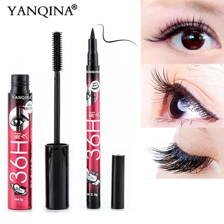 Pack of Liquid Eyeliner Pencil Waterproof Mascara Set Cosmetics New Pack of 2 Makeup Beauty Product