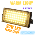Flood Light yellow, Warm,  3800LM Waterproof IP65 For Outdoor AC 220 50W LED. 