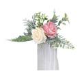 Artificial Rose Flower Swag,with Roses, Green Leaves and Silk Ribbon for Wedding Ceremony Party Decor Wedding Chair Decorations. 