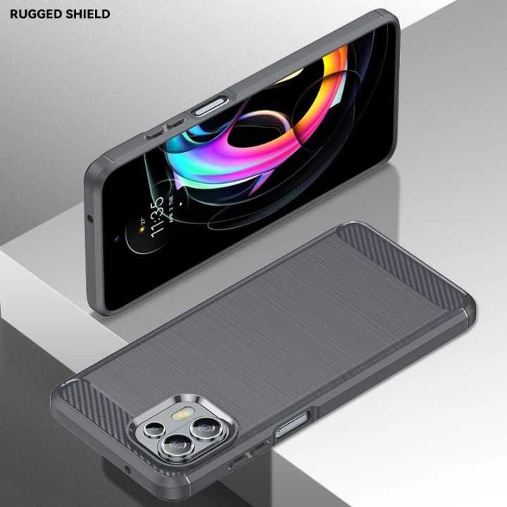Moto Edge 20 lite Case Bumper Rubber Silicon Carbon Fiber Flexible Protective Cover For Motorola Edge 20 lite