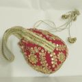 Traditional Hand potli fancy embroidery  bridal clutch bag for wedding best gift for women/Pouch style drawstring bag. 